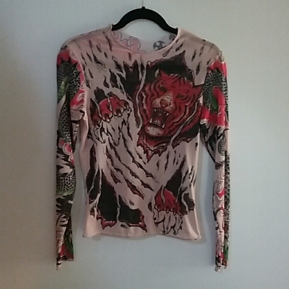Tops - Sheer Tattoo top